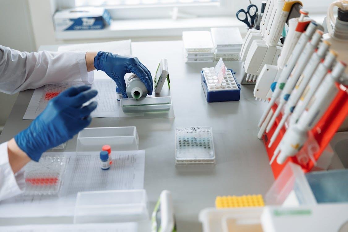 A person working in a lab